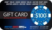American Gaming Supply Gift Certificate $100.00, AGS-GC100